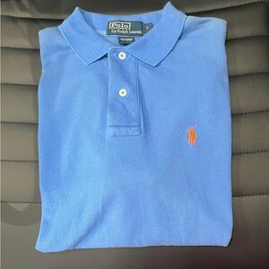Polo by Ralph Lauren Blue Polo Shirt with Orange Logo